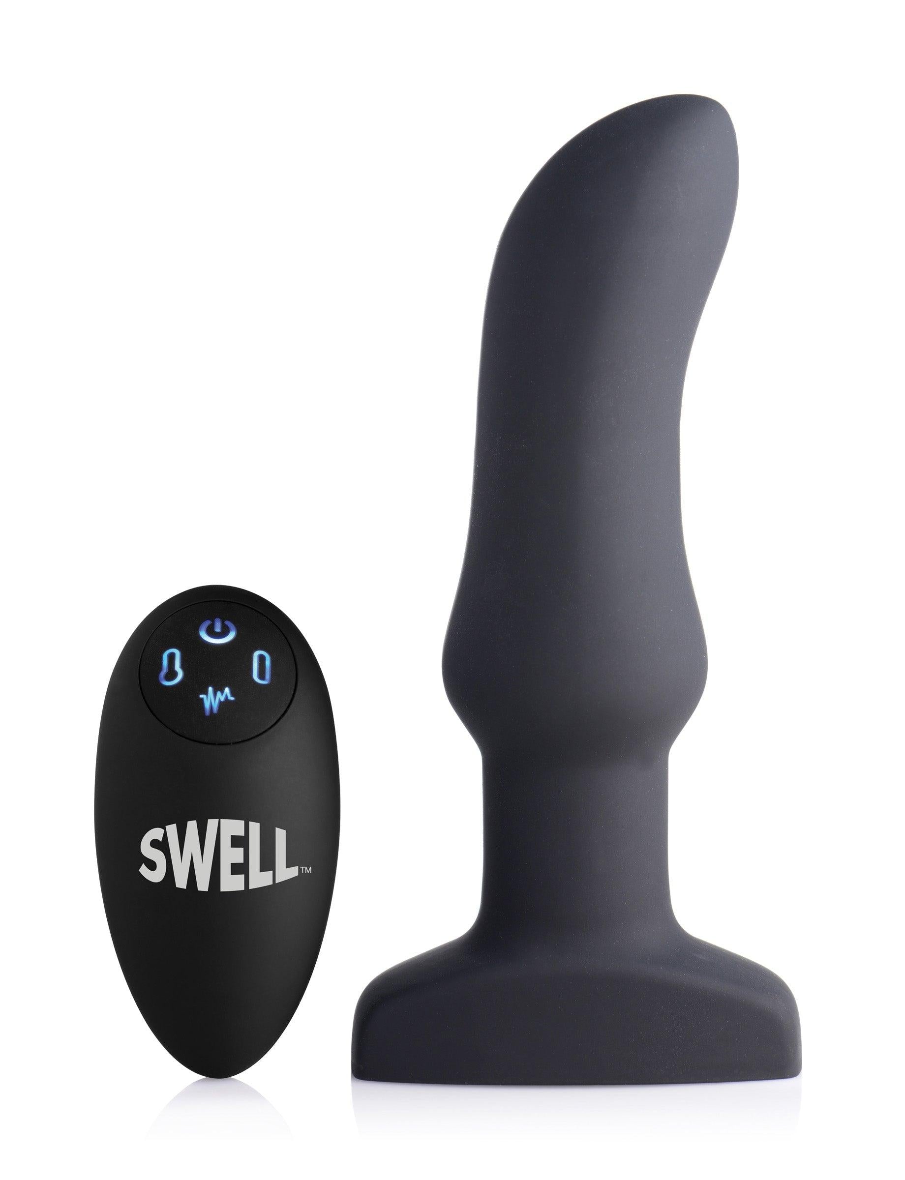 Worlds First Remote Control Inflatable 10X Vibrating Curved Silicone Anal Plug